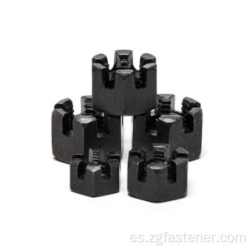 Cubro de óxido negro Hexagon Sloted Castle Nuts GB6178